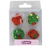 Culpitt Sugar Cake Decorations Christmas Shapes (Pack of 2, Total 24 Decorations)