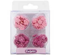 Culpitt Sugar Cake Decorations Pink Mini Flowers (Pack of 1, Total 100 Decorations)