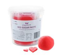 Culpitt Super Soft Sugar Paste | 1kg | Red Fondant Icing For Cake Covering, Ready To Roll, Easy To Use - 1kg