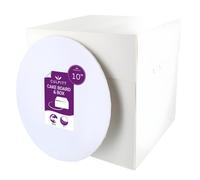 Culpitt Tall Cake Box & White Board Set | 10" | 10 x 10 x 10 Inch Squa