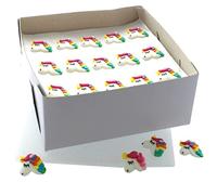 Culpitt Unicorn Sugar Pipings, 60 Edible Royal Icing Cake Decorations, Handmade Ready to Use Magical Rainbow Cupcake Toppers For Birthday Cakes, Treats, and Desserts - Bulk Pack of 60
