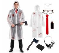 Culsfri Adults Psycho Raincoat Costume Mens Psycho Costume for Halloween Party