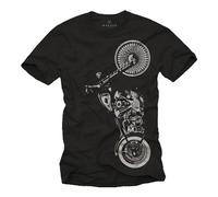 CULT BIKER MENS T SHIRT WITH CUSTOM CHOPPER - SHORT SLEEVE MOTORCYCLE GARAGE TEE