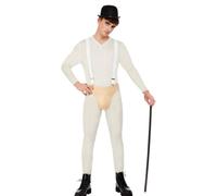 Cult Classic Costume White Clock Work Mens Fancy Dress Outfit Medium Large