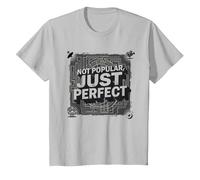 Cult Classic: Not Popular, Just Perfect Movie Lover Art T-Shirt, Kids, Silver, 3 Years