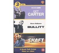 Cult Crime - Get Carter, Bullitt, Shaft - Video Triple Pack [VHS]