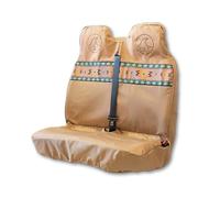 CULT Double Front Seat Cover for Camper Vans & Minibuses, Waterproof for Surfing, Dogs & Wet Gear, Universal Fit for VW, Mercedes Sprinter, Ford Transit & Renault Trafic (Aztec Brown)
