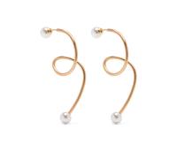 Cult Gaia pearl-embellished spiral earrings - Gold One Size