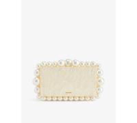 Cult Gaia Womens Cult Gaia Eos Faux-Pearl and Acrylic Clutch Bag Ivory