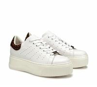 Cult, Perry 4397 Low W Leather Wedge Sneaker Shoes Fashion, White Leo, 6 UK