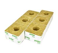 Cultilene Rockwool Cubes Grow Blocks 3" 4" 6" Small Large Hole Hydroponics (4" Cube Small Hole (28/35) - Qty 10)