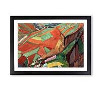 Cultivated Hills by Fujishima Takeji Framed Print | A2 Black Framed Wall Art | Ready to Hang | Modern Nature Picture | Living Room Bedroom Lounge Office