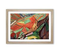 Cultivated Hills by Fujishima Takeji Framed Print | A2 Oak Framed Wall Art | Ready to Hang | Modern Nature Picture | Living Room Bedroom Lounge Office