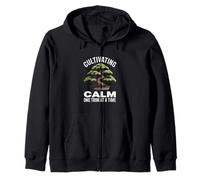 Cultivating Calm One Trim At A Time Bonsai Zip Hoodie