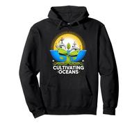 Cultivating Oceans Sun, Boats & Sprout Design Pullover Hoodie