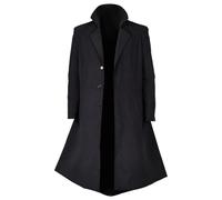 cultofmoon Billy Coat Black Long Coat Trench Coat Mens Overcoat Business Jacket Butcher Cosplay Costume Halloween Carnival