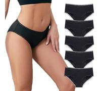 CuLtp 5Pcs Lace period pants, Black period underwear, leak proof pants women urine, washable incontinence pants, Mid Waist maternity knickers after birth