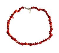CuLtP Healing Crystal Chakra Necklaces for Women Coral Crystal Necklace Natural Stone Chips Chokers Chakra Necklaces Natural Reiki Gemstone Jewellery The Gifts for Her Christmas,Halloween