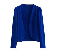 CuLtP Women'S Long Sleeve Bolero Shrug, Soft Knitted Bolero Shrug Open Front Jacket Cardigan Cover Ups, Ladies Cropped Thin Cardigans For Dresses Evening Casual,Royal Blue,Xl