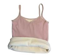 CuLtP Women's Thermal Tank Top Camisole, Fleece Lined Cami Top, Sleeveless, Pink, M