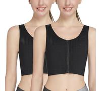 CuLtp Zipper Tomboy Underwear Sport Bra, Women Trans Lesbian Chest Binder Pullover, Racerback Compression Bra, For Tomboy Lesbian Cosplay