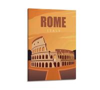 Cultural Architecture Retro Italy Rome Colosseum Warm Light Decorative Painting Canvas Wall Posters And Modern Family Bedroom Decor 08x12inch(20x30cm)