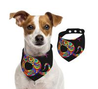 Cultural Patterns Colorful Art Abstract Snake Dog Bandanas,Summer Bandanas for Dogs Washable Adjustable Dog Triangle Scarf Bibs Cute Pet Bibs for Medium Large Dogs Puppy and Cats Medium