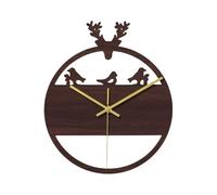 Cultural Touch of a Rustic Style 12 Inch Wooden Wall Clock Adds Character to Your Living Environment (D)