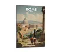 Cultural Travel Retro Italy Rome Ancient Dome Building Decorative Painting Canvas Wall Posters And Modern Family Bedroom Decor 16x24inch(40x60cm)