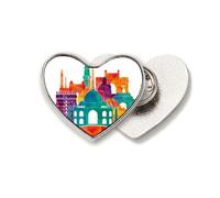 Culture Architecture Landmark Heart Metal Pin Brooch Clip Love