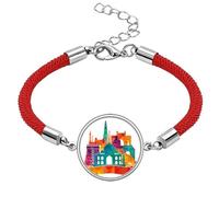 Culture Architecture Landmark Lucky Red String Bracelet Rope Bracelet Handmade