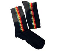 Culture Club Men's Calf Socks Breathable Stylish Flag Socks for Him (Black, Ghana)