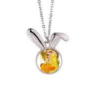 Culture Figure Eighteen Arhats Pattern Rabbit Necklace Pendant Bunny Animal Jewelry Gift