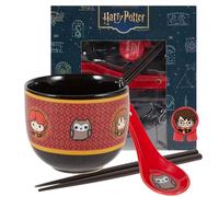 Culture Fly Harry Potter Microwave Ramen Bowl Set with Chopsticks and Spoon, 16 oz Ceramic Instant Noodle Bowls with Chopsticks, Ramen Noodle Bowl, Rice Bowl Anime Gifts for Men