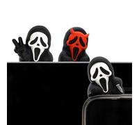 Culture Fly Huggers Ghostface Lot of 3 Blind Boxes with 3 Figurines | Officially Licensed Silicone Charms, to Stick on Phones, Tablets, Monitors, Horror Collectibles