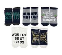 Culture Fly The Office Dunder Mifflin Television Show Ankle Socks 5 Pairs, Blue