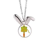 Culture Prayer Wheel Rabbit Necklace Pendant Bunny Animal Jewelry Gift