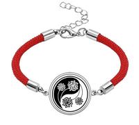 Culture Yin-yang Flower Design Lucky Red String Bracelet Rope Bracelet Handmade
