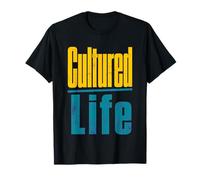 Cultured Life Distressed Typography Intellectual Quote T-Shirt