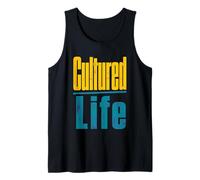 Cultured Life Distressed Typography Intellectual Quote Tank Top