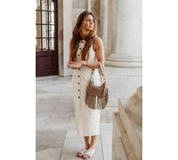 Cultured London 'alondra' Suede Evening And Clutch Bag In Beige Beige