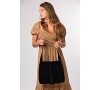 Cultured London 'anitta' Suede Shoulder Bag In Black Black