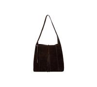 Cultured London 'anitta' Suede Shoulder Bag In Dark Brown Dark Brown