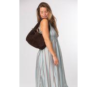 Cultured London 'beatriz' Suede Handbag In Dark Brown Dark Brown