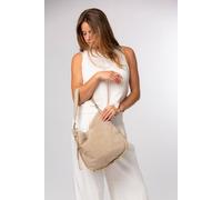 Cultured London 'bonnie' Leather Shoulder Bag In Beige Beige