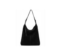 Cultured London 'harmony' Suede Leather Tote Bag In Black Black
