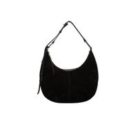 Cultured London 'kacey' Suede & Leather Shoulder Bag In Black Black