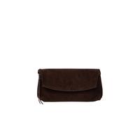 Cultured London 'perla' Suede Clutch Bag In Dark Brown Dark Brown