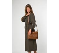 Cultured London 'sylvie' Leather Shoulder Bag In Tan Tan