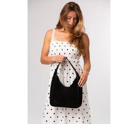 Cultured London Women's 'Eloise' Suede & Leather Handbag in Black